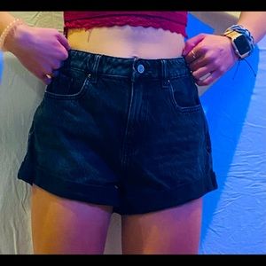 -PacSun Black Denim Shorts-